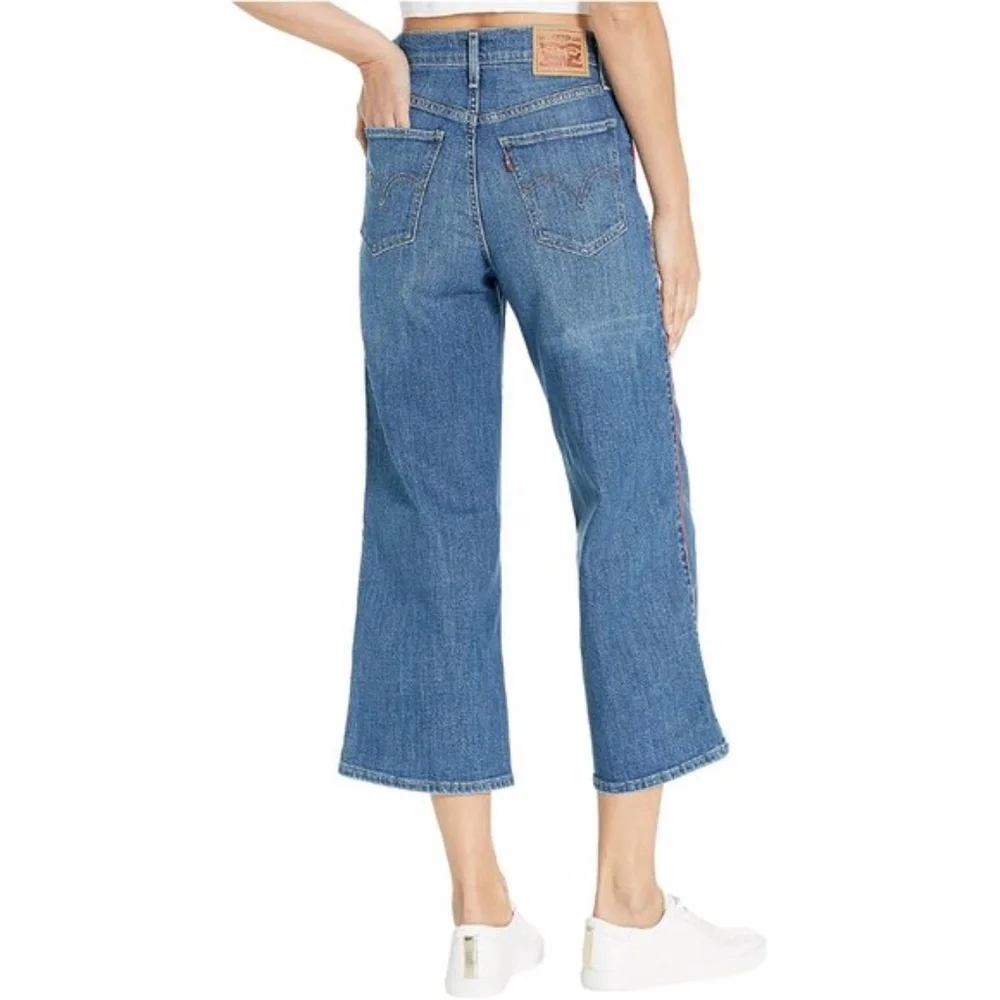 NWT  Levi's Mile High Wide Leg High Waisted Red Side Stripe Jeans